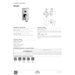 Bateria podtynkowa 2-drożna Level chrom PAFFONI RUBINETTERIE LEC015CR