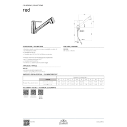 Bateria zlewozmywakowa stojąca Red chrom PAFFONI RUBINETTERIE RED183CR
