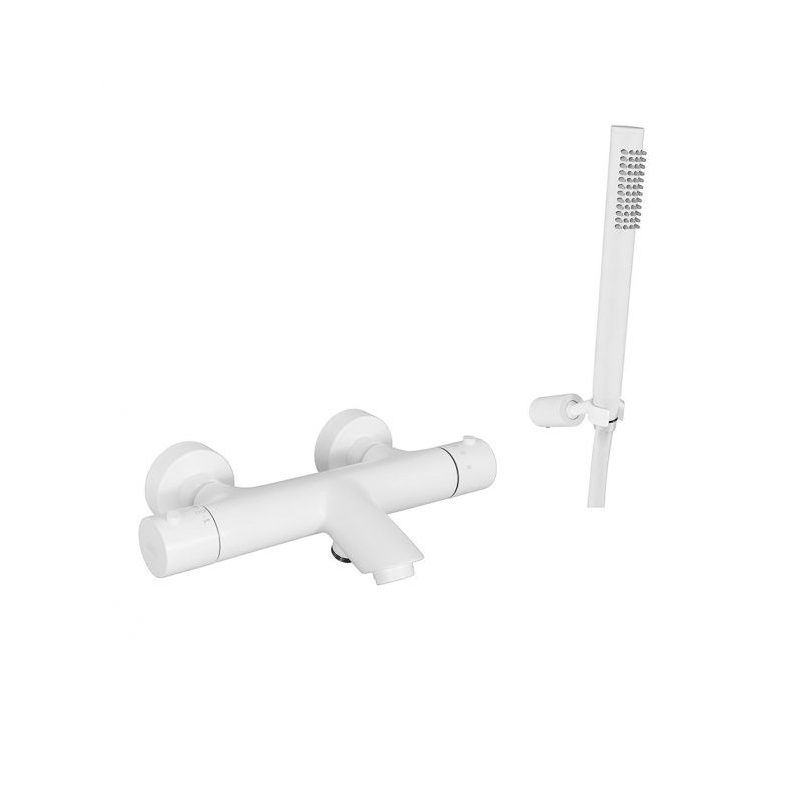 Bateria wannowa ścienna termostat Light biały mat PAFFONI RUBINETTERIE LIQ023BO