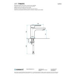 Bateria umywalkowa stojąca (bez korka) Nefer chrom EMMEVI RUBINETTERIE 77003CR