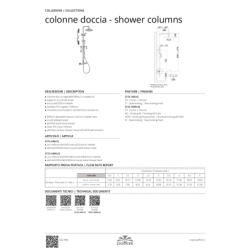 Kolumna natryskowa termostatyczna Light, Tango chrom PAFFONI RUBINETTERIE ZCOL646KCR