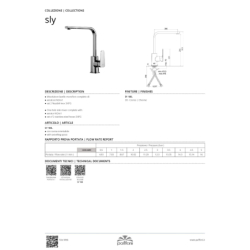 Bateria zlewozmywakowa stojąca Sly chrom PAFFONI RUBINETTERIE SY180CR