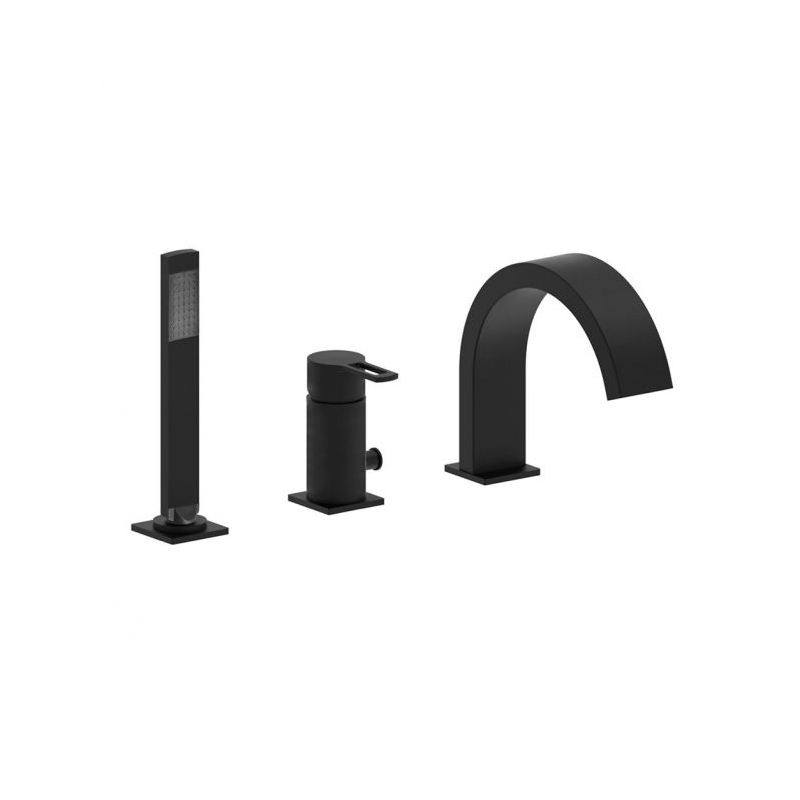 Bateria wannowa 3-otworowa Ringo czarny mat PAFFONI RUBINETTERIE RIN040NO