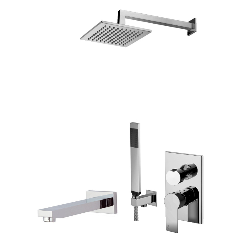 Zestaw wannowy podtynkowy z wylewką Tango chrom PAFFONI RUBINETTERIE TA019ZSCW3F