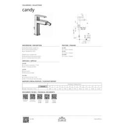 Bateria bidetowa stojąca Candy chrom PAFFONI RUBINETTERIE CA135CR