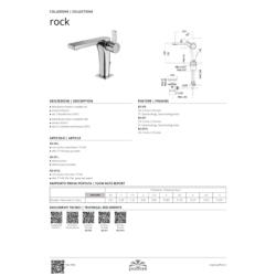 Bateria umywalkowa (clickclack) Rock chrom PAFFONI RUBINETTERIE RO071KCR