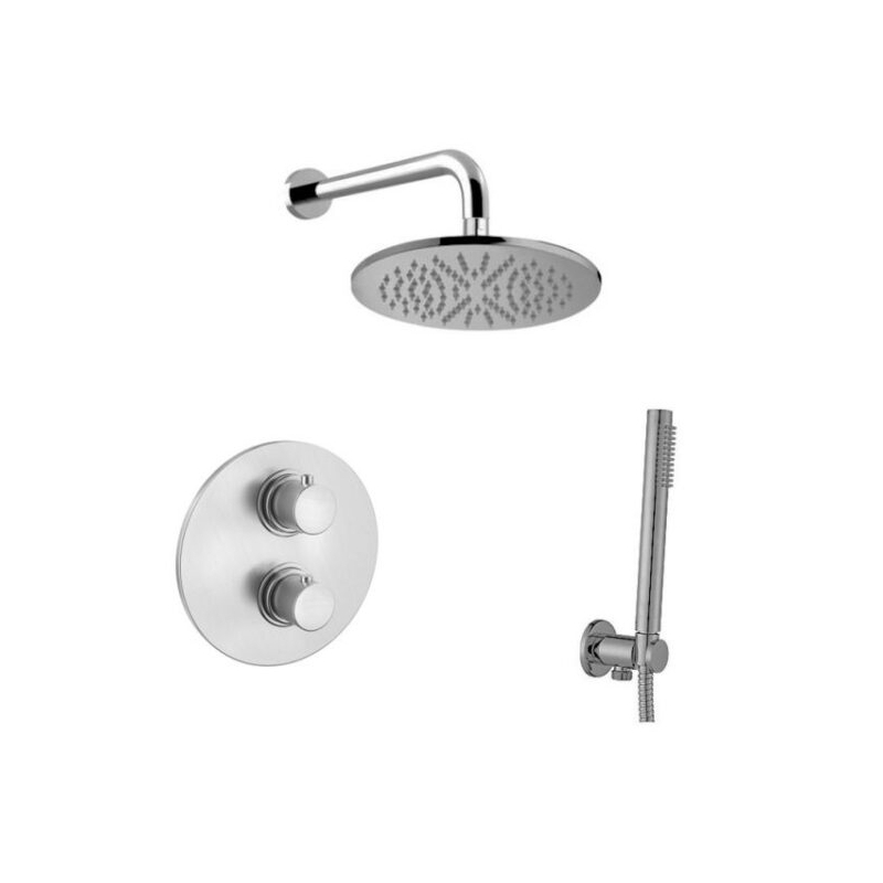 Zestaw natryskowy podtynkowy termostat Light stal szczotkowana PAFFONI RUBINETTERIE LIQ018ZSC2C.ST