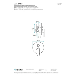 Bateria podtynkowa 2-drożna Nefer chrom EMMEVI RUBINETTERIE 77019CR