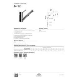Bateria zlewozmywakowa stojąca Birillo chrom PAFFONI RUBINETTERIE BI183CR