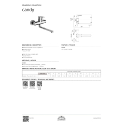Bateria zlewozmywakowa ścienna Candy chrom PAFFONI RUBINETTERIE CA161CR