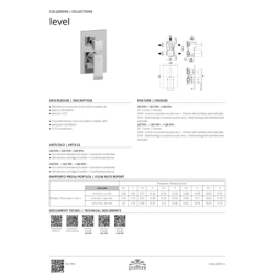 Bateria podtynkowa 3-drożna z przełącznikiem mechanicznym Level chrom PAFFONI RUBINETTERIE LES019CR