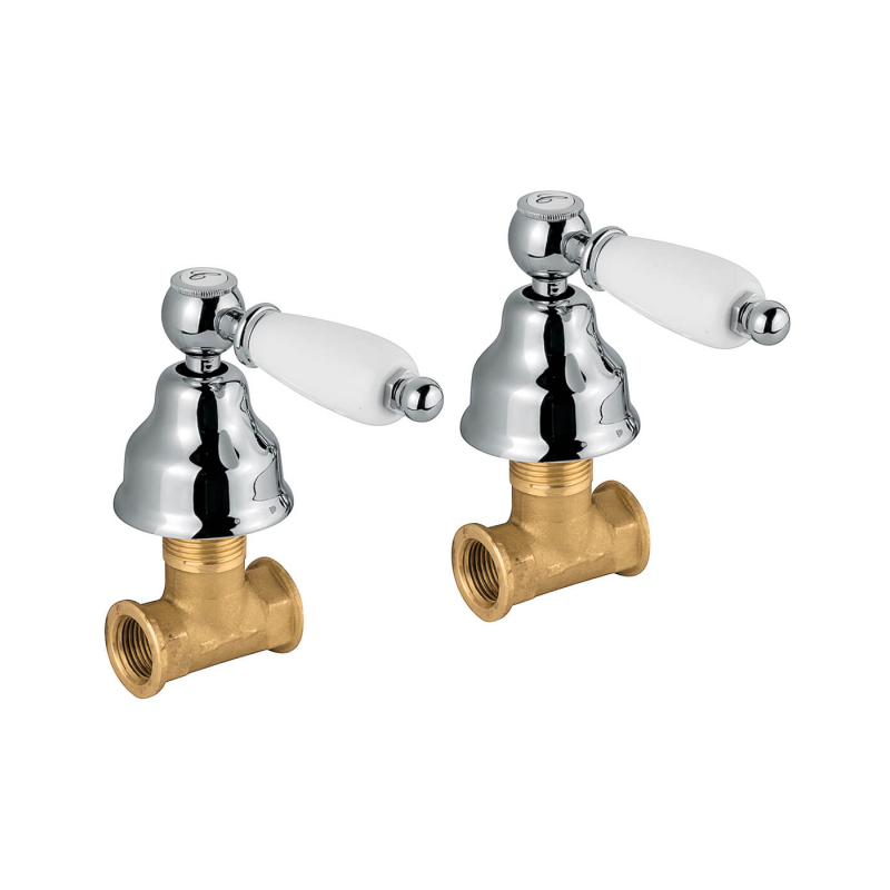 Zawór podtynkowy 1-drożny (komplet 2szt.) Laguna chrom EMMEVI RUBINETTERIE 121009CR