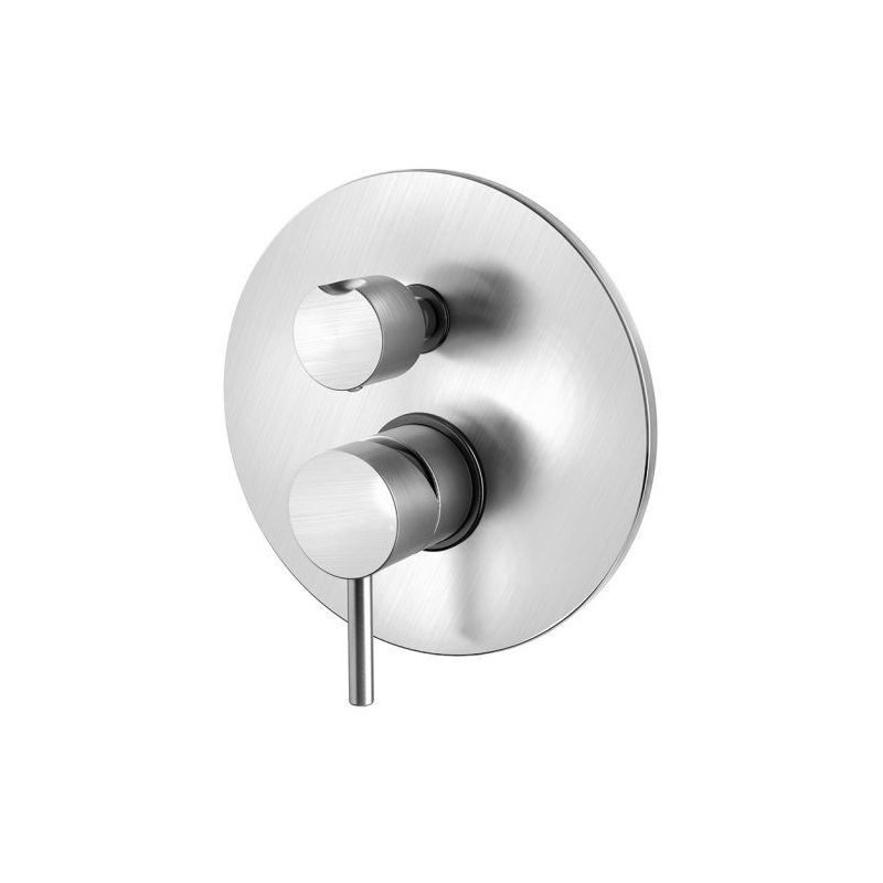 Bateria podtynkowa 3-drożna z przełącznikiem mechanicznym Light stal szczotkowana PAFFONI RUBINETTERIE LIG019ST