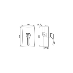 Bateria podtynkowa 1-drożna Ares chrom EMMEVI RUBINETTERIE 76009CR