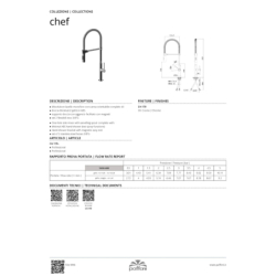 Bateria zlewozmywakowa stojąca Chef chrom PAFFONI RUBINETTERIE CH179CR