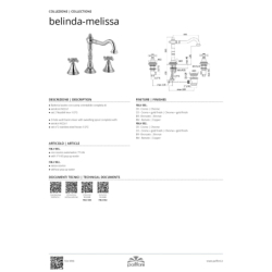 Bateria umywalkowa 3-otworowa Belinda chrom PAFFONI RUBINETTERIE FBLV055CR