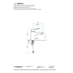 Bateria umywalkowa stojąca (bez korka) Nicla chrom EMMEVI RUBINETTERIE 89003TCCR
