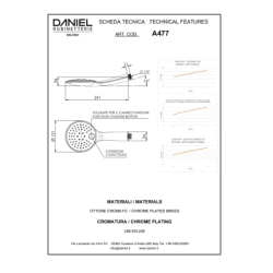 Rączka natryskowa pulsante Rączki Natryskowe chrom DANIEL RUBINETTERIE A477CR