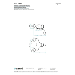 Bateria natryskowa ścienna (korpus) Laguna chrom EMMEVI RUBINETTERIE 40062CR