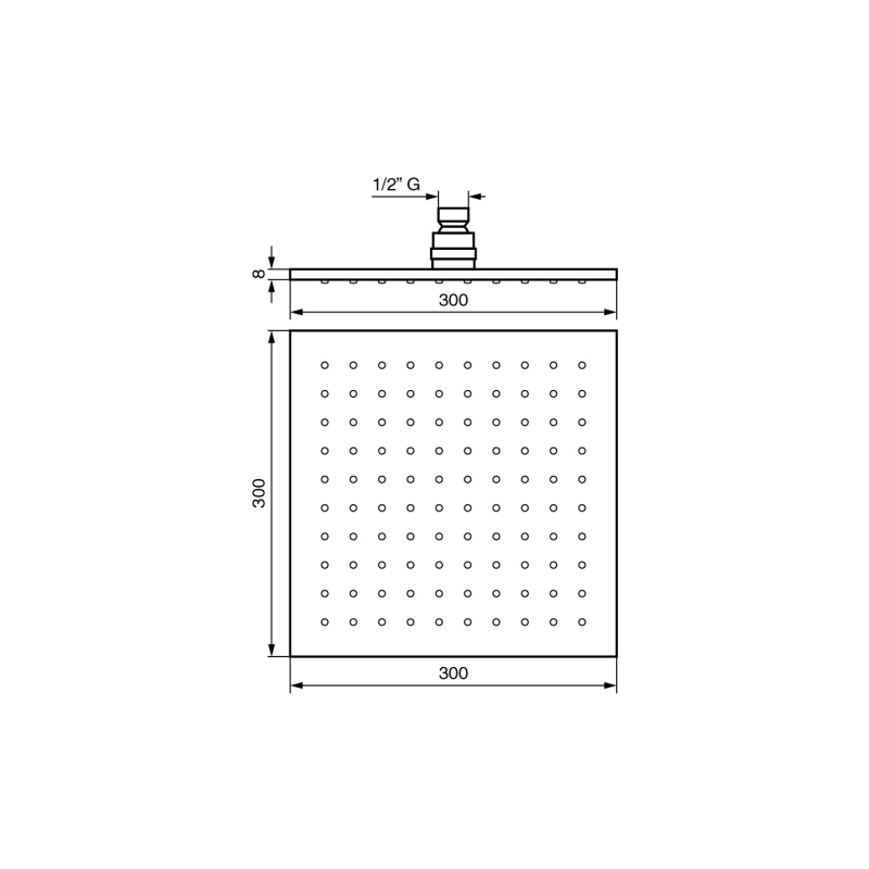 Sito natryskowe emmevi 300x300x8mm Deszczownice złoto EMMEVI RUBINETTERIE C06658OR