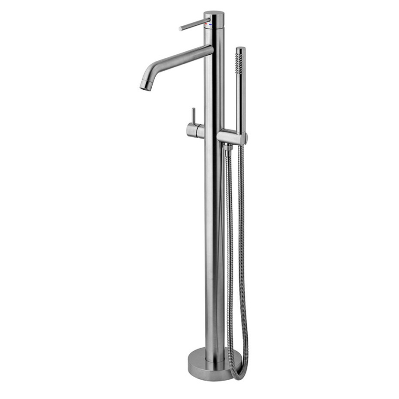 Bateria wannowa wolnostojąca Light stal szczotkowana PAFFONI RUBINETTERIE LIG032ST