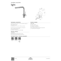 Bateria zlewozmywakowa stojąca Light złoty PAFFONI RUBINETTERIE LIG285HG