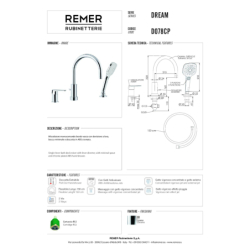 Bateria wannowa 3-otworowa Dream chrom DANIEL RUBINETTERIE DR691CR