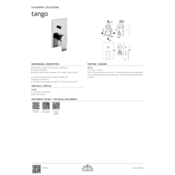 Bateria podtynkowa 2-drożna Tango chrom PAFFONI RUBINETTERIE TA015CR