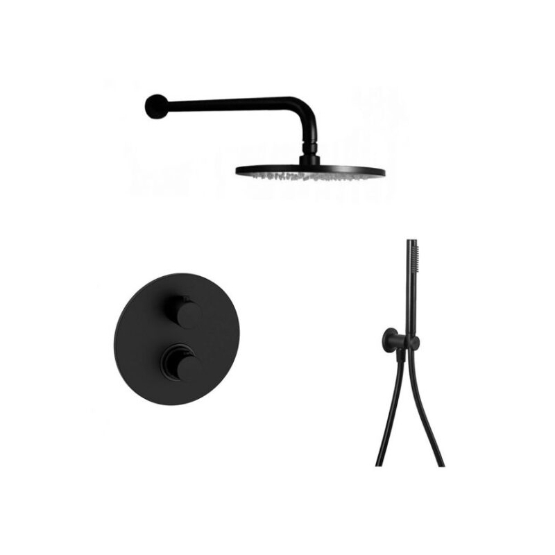 Zestaw natryskowy podtynkowy termostat Light czarny mat PAFFONI RUBINETTERIE LIQ018ZSC2E.NO
