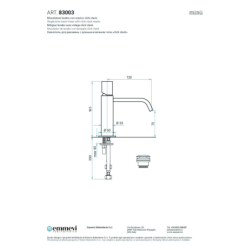 Bateria umywalkowa stojąca (clickclack) Minu chrom EMMEVI RUBINETTERIE 83003CR