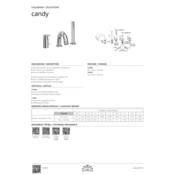 Bateria wannowa 3-otworowa Candy chrom PAFFONI RUBINETTERIE CA040CR