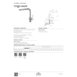 Bateria zlewozmywakowa stojąca Ringo chrom PAFFONI RUBINETTERIE RIN185CR