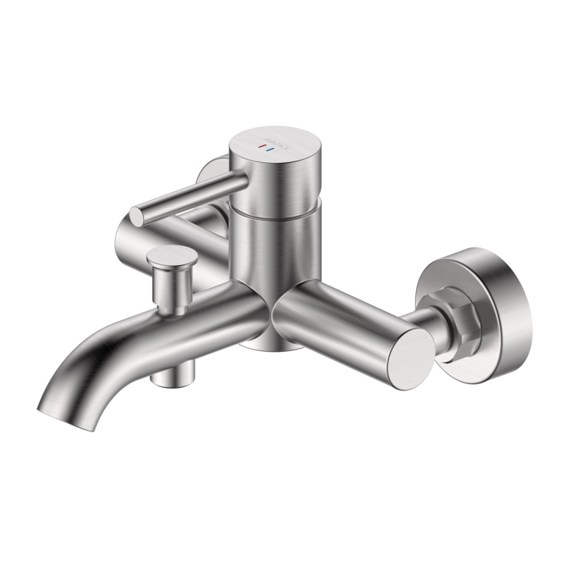 Bateria wannowa ścienna z przełącznikiem natrysku Kseno stal AVAPAX ABKS211511