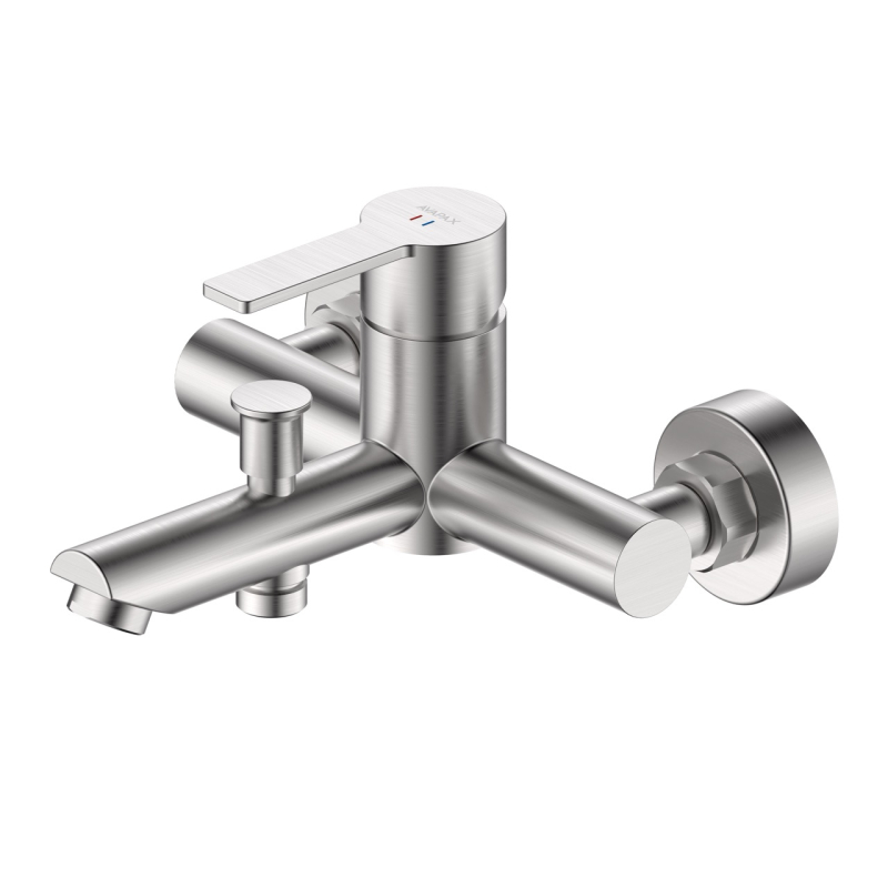 Bateria wannowa ścienna z przełącznikiem natrysku Mistella stal AVAPAX ABMI211511