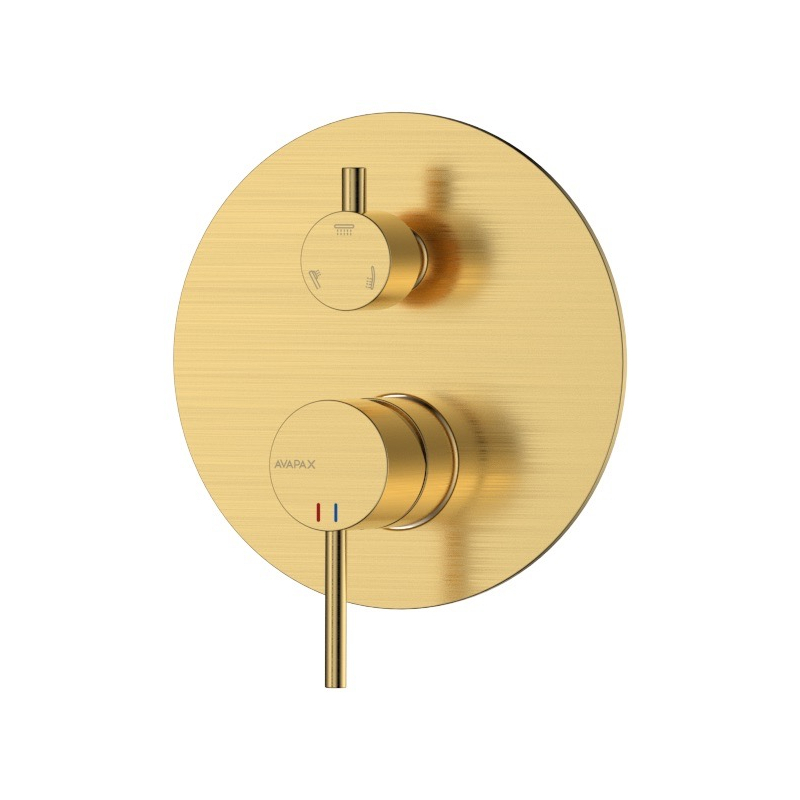 Bateria prysznicowo wannowa podtynkowa trzyfunkcyjna Ultimate złoty AVAPAX ABUL5312C1