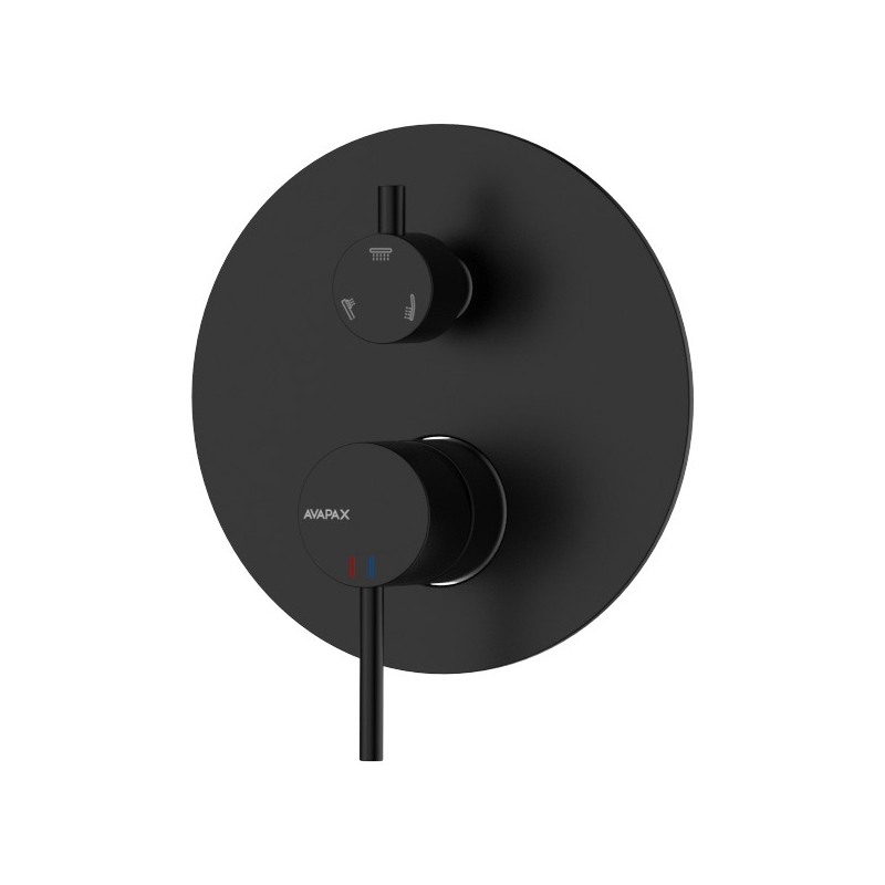 Bateria prysznicowo wannowa podtynkowa trzyfunkcyjna Ultimate czarny AVAPAX ABUL5313C1