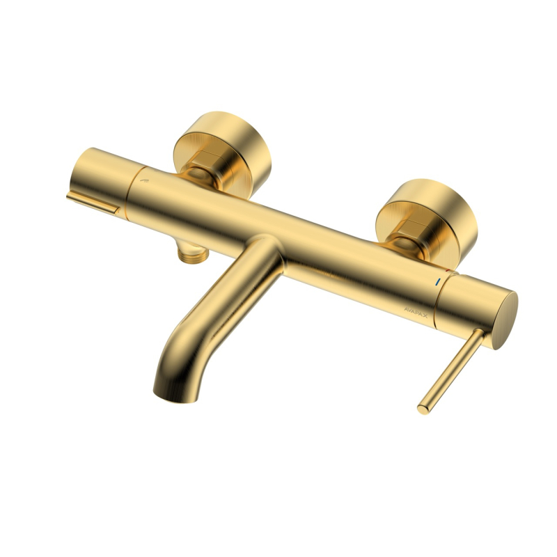 Bateria wannowa ścienna z przełącznikiem natrysku Ultimate złoty AVAPAX ABUL211211