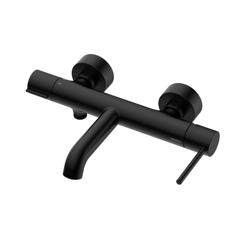 Bateria wannowa ścienna z przełącznikiem natrysku Ultimate czarny AVAPAX ABUL211311
