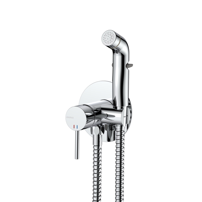 Bateria bidetowa podtynkowa z wężem i słuchawką typu bidetka Ultimate chrom AVAPAX ABUL4111B1