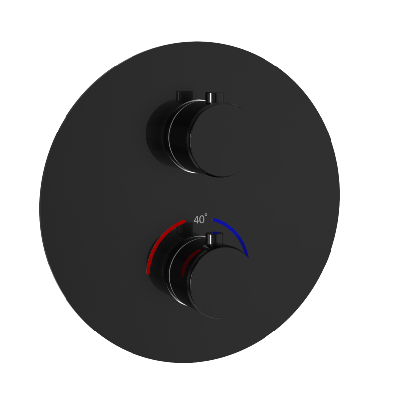 Bateria prysznicowo wannowa podtynkowa trzyfunkcyjna termostatyczna Thermo czarny AVAPAX ABTH5313T1