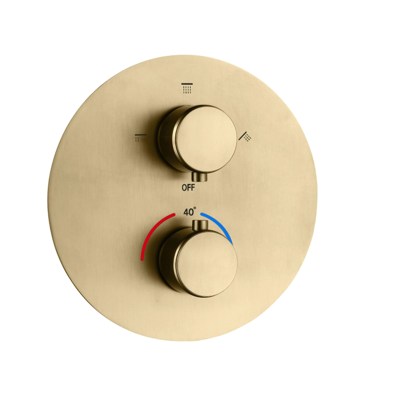 Bateria prysznicowo wannowa podtynkowa trzyfunkcyjna termostatyczna Thermo złoty AVAPAX ABTH5312T1