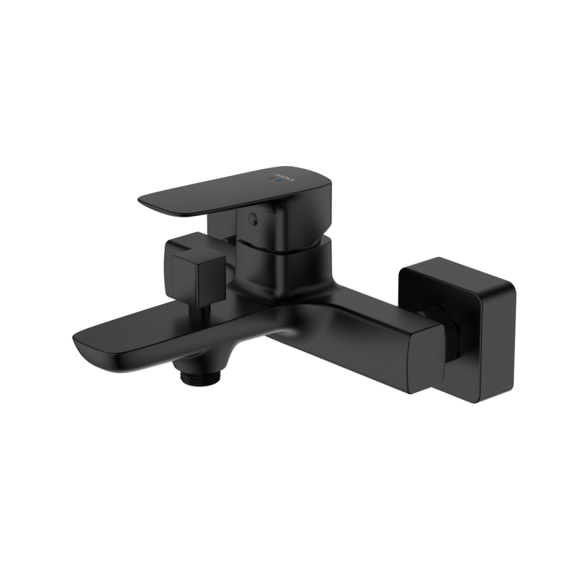 Bateria wannowa ścienna z przełącznikiem natrysku Qanix czarny AVAPAX ABQA211311