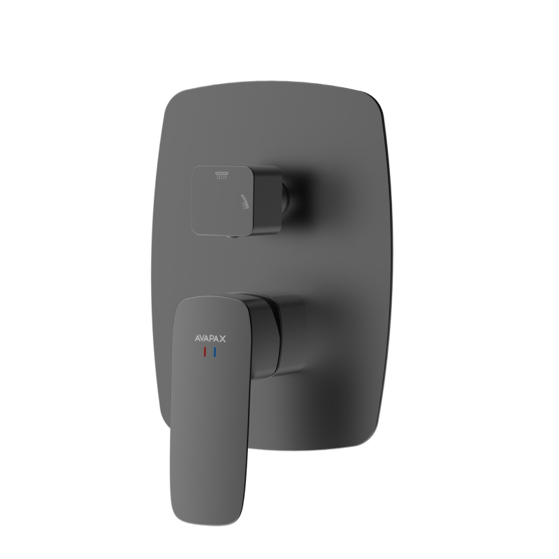 Bateria prysznicowo wannowa podtynkowa dwufunkcyjna Qanix gun metal AVAPAX ABQA5214C1