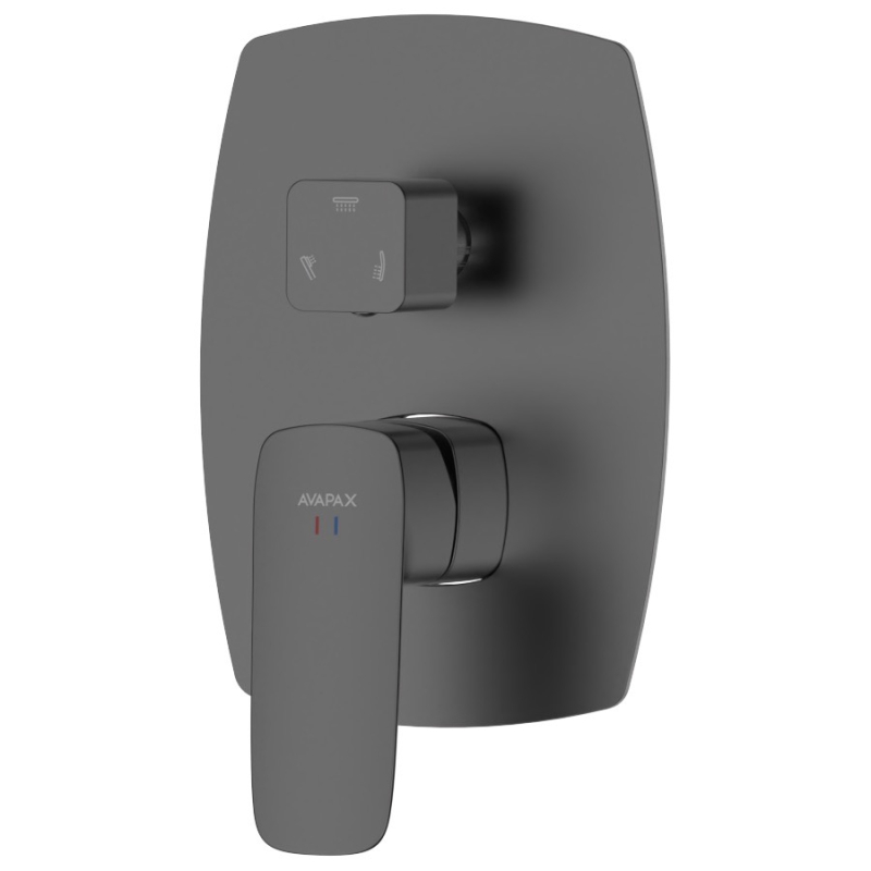 Bateria prysznicowo wannowa podtynkowa trzyfunkcyjna Qanix gun metal AVAPAX ABQA531411