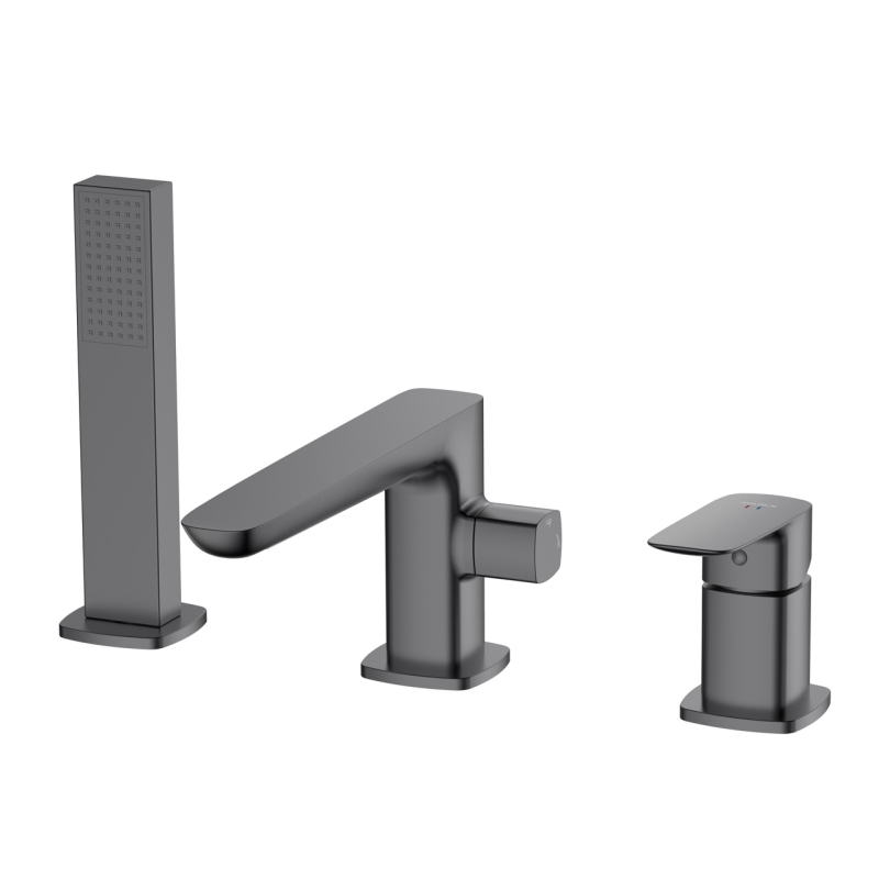 Bateria wannowa 3-otworowa Qanix gun metal AVAPAX ABQA231421