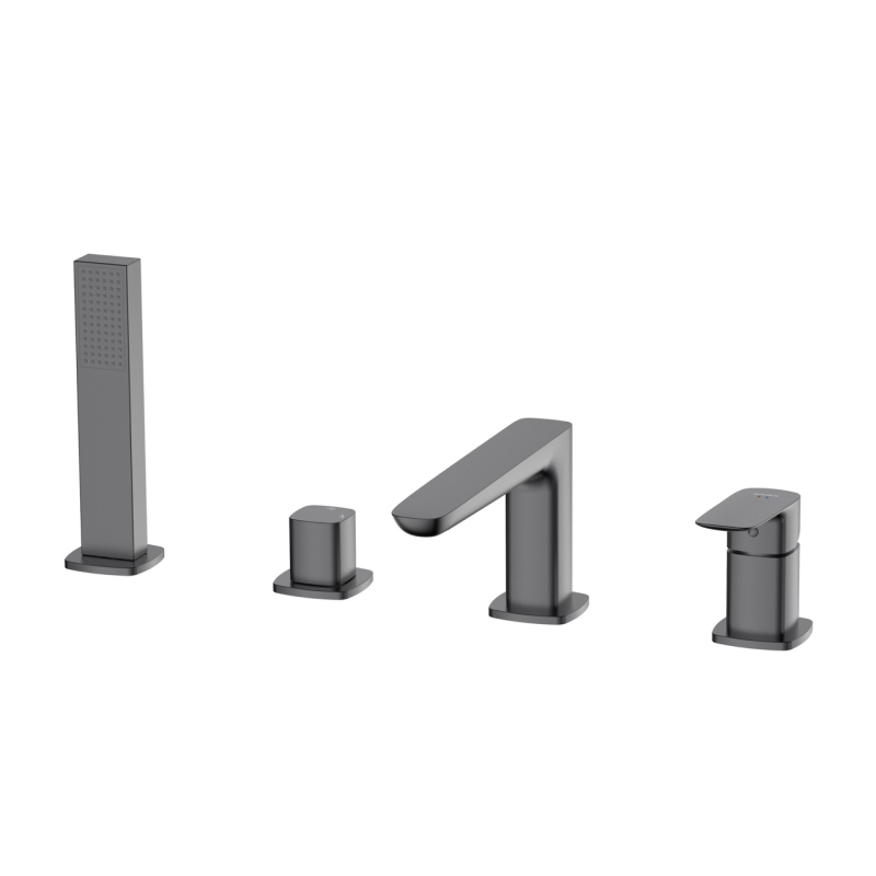 Bateria wannowa 4-otworowa Qanix gun metal AVAPAX ABQA241421