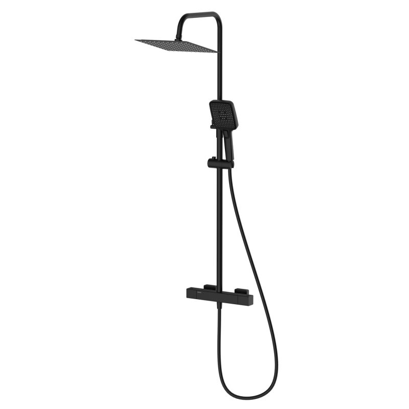 Deszczownica z baterią prysznicową termostatyczną dwufunkcyjną Thermo czarny AVAPAX ADTH6213T2