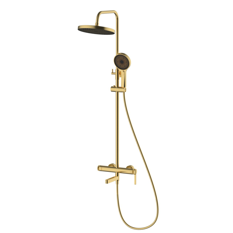 Deszczownica z baterią prysznicowo wannową trzyfunkcyjną Aurevo złoty AVAPAX ADAU6312H1