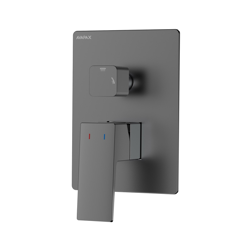 Bateria prysznicowo wannowa podtynkowa dwufunkcyjna Vellano gun metal AVAPAX ABVE5214C1