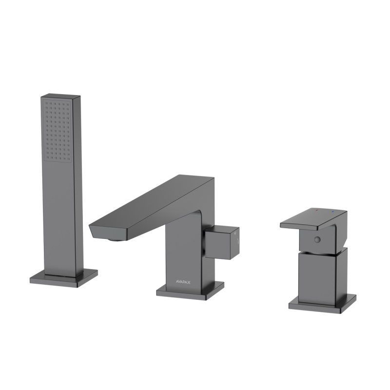 Bateria wannowa 3-otworowa Vellano gun metal AVAPAX ABVE231421